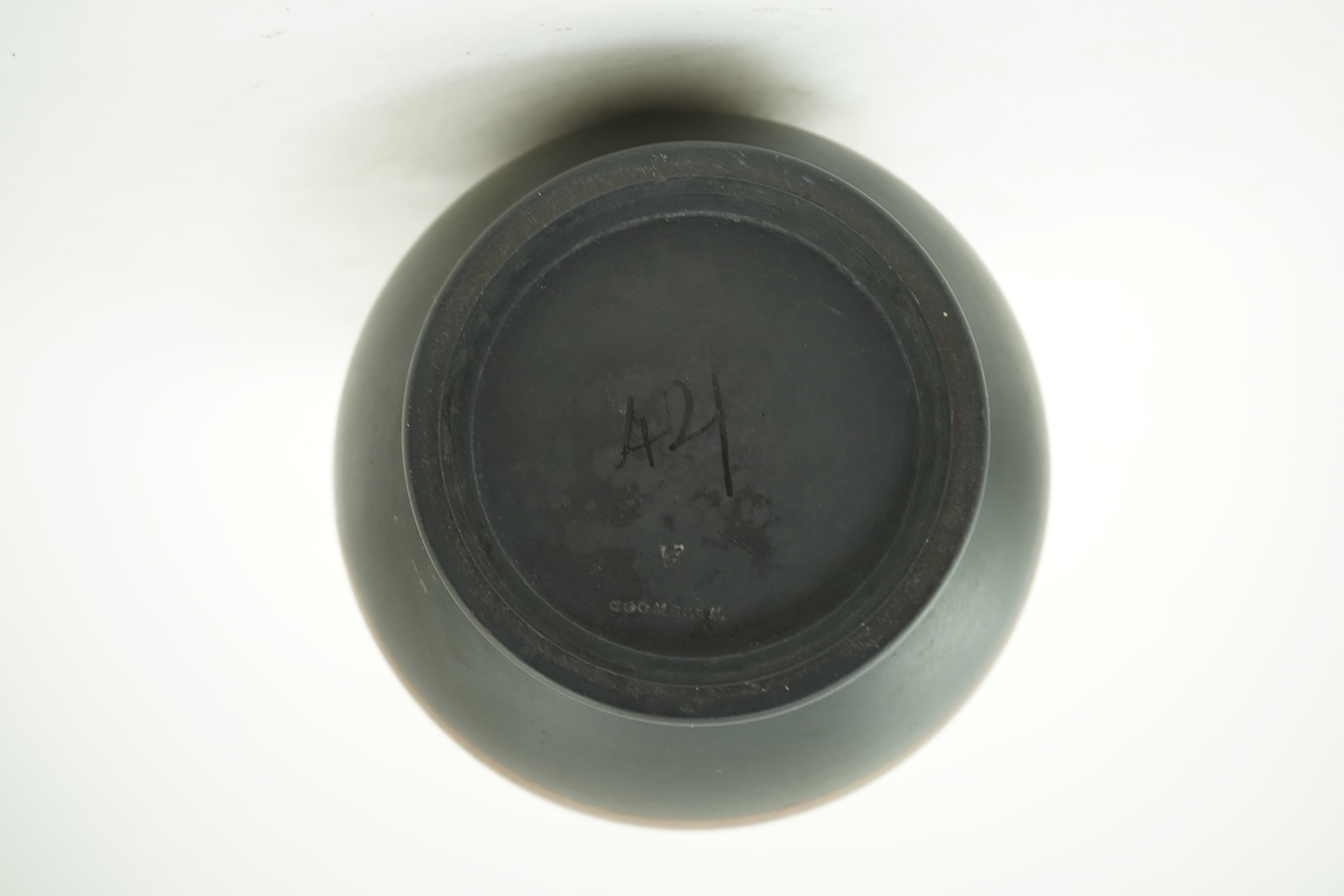 A rare Wedgwood encaustic decorated black basalt two handled baluster vase, late 18th century